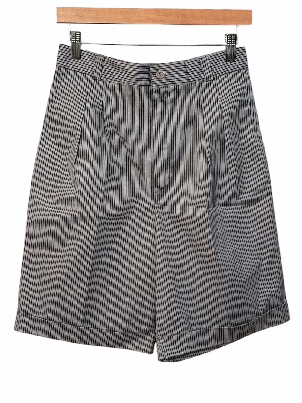 Vintage Amy Marsh High-Waisted Pleated Striped Shorts - Size 4/6